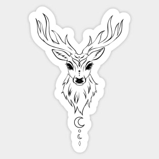 Stag Deer Spirit Animal Minimalist Aesthetic Design lineart Sticker